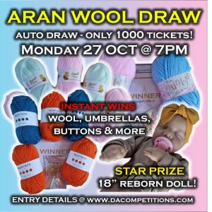 OCTOBER ARAN WOOL AUTO DRAW (27/10)